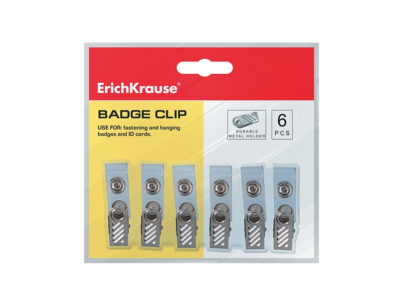 Set 6 clips-uri metalice ErichKrause pentru ecusoane - imagine 4